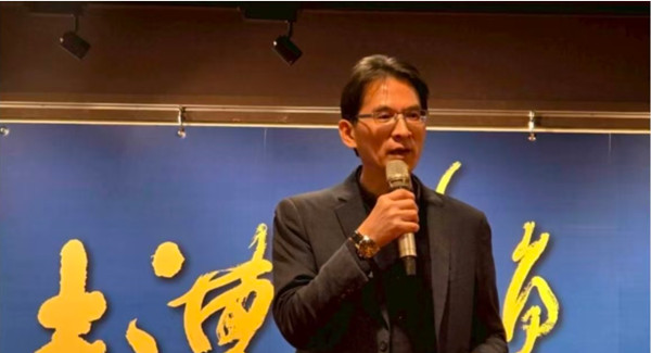 「古漕新韵」两岸艺术交流展上林家同博士歌曲节奏书法震撼全场